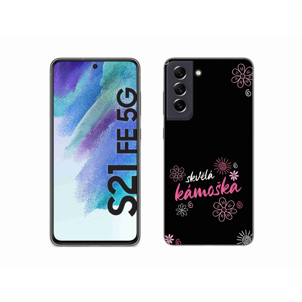 Gél borító mmCase Samsung Galaxy S21 FE 5G - nagyszerű haver fekete háttérrel