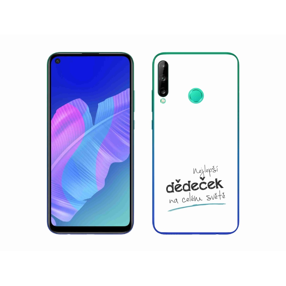 Gél borító mmCase a Huawei P40 Lite E - legjobb nagypapa 3 fehér háttérrel