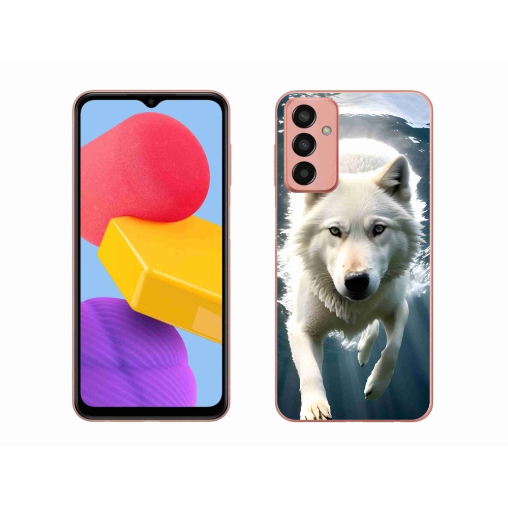 Gél védőhuzat mmCase Samsung Galaxy M13 készülékhez - fehér farkas