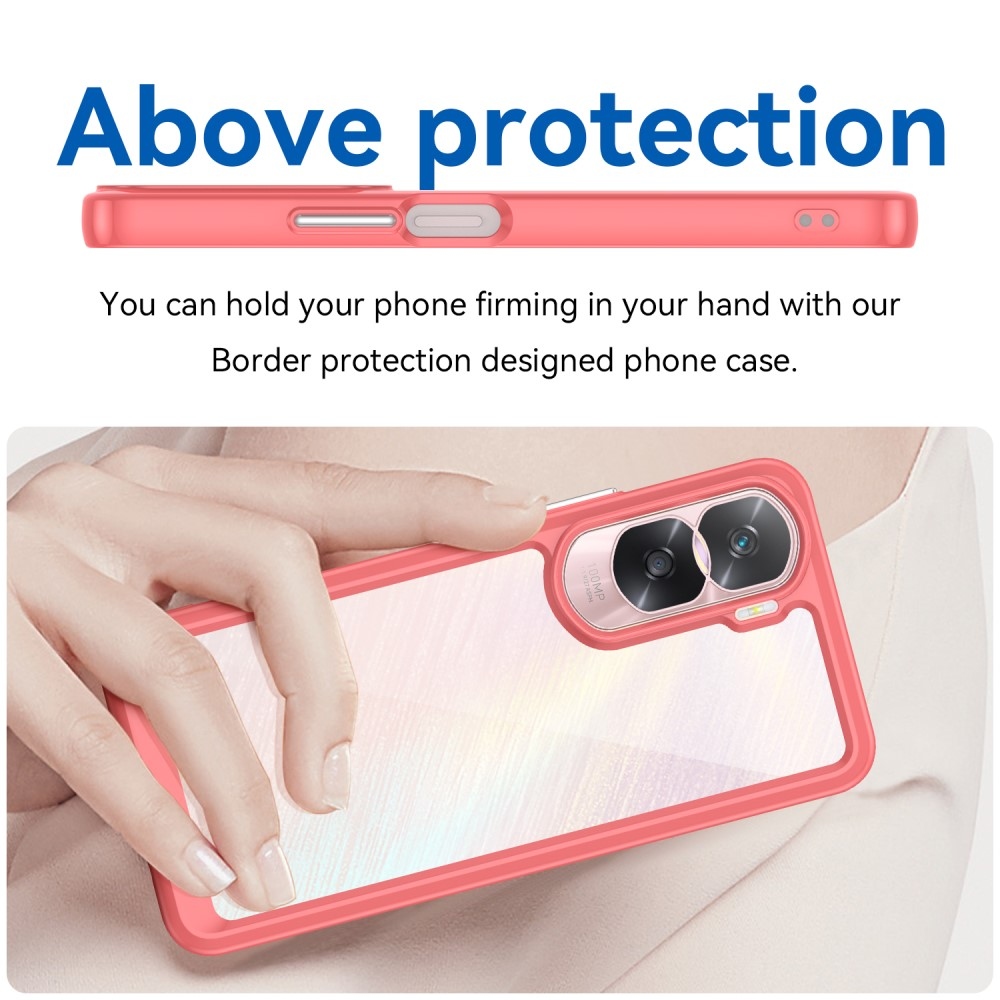 Gél tok fix hátlappal a Honor 90 Lite-hoz - piros