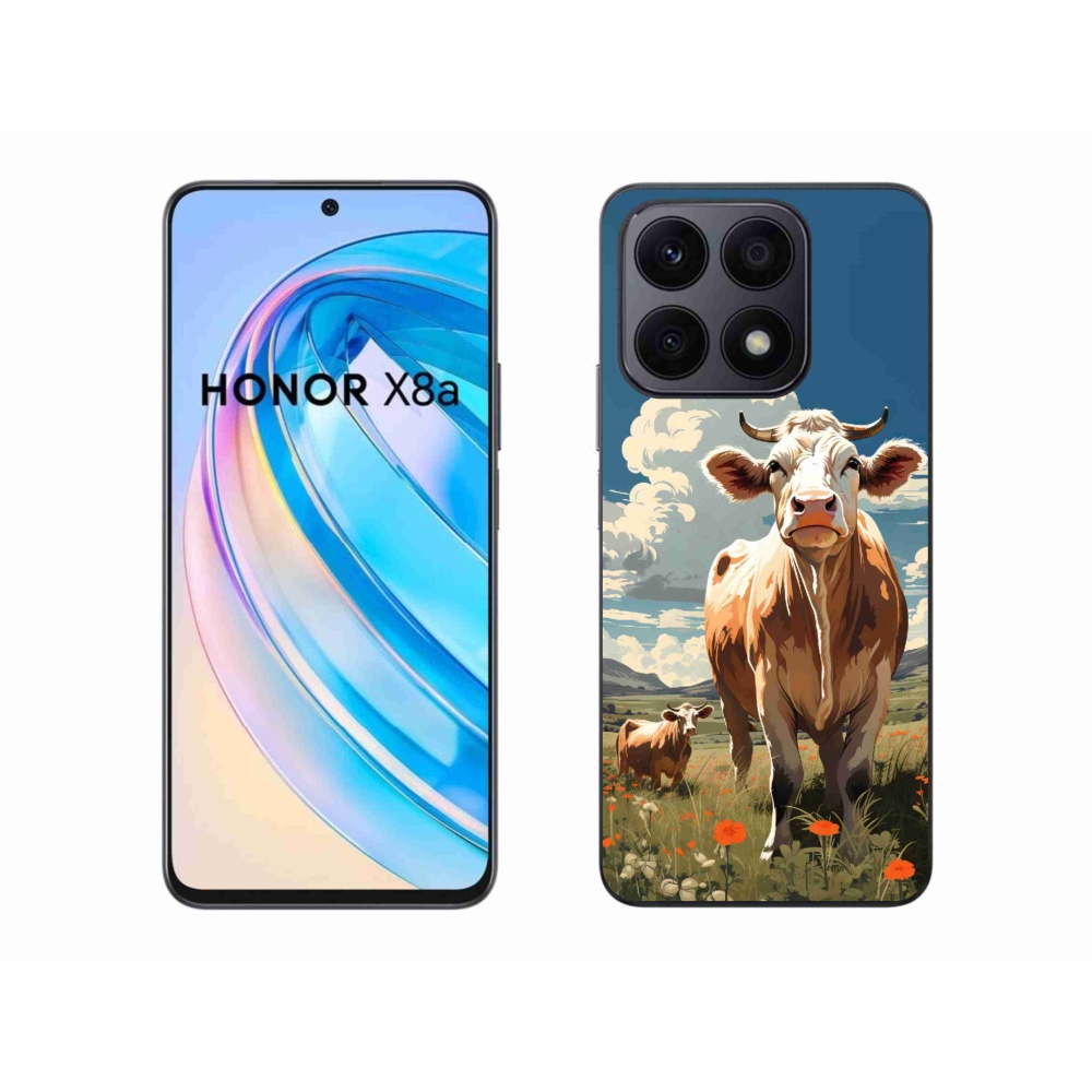 Zselés borítás mmCase a Honor X8a számára - tehenek a réten
