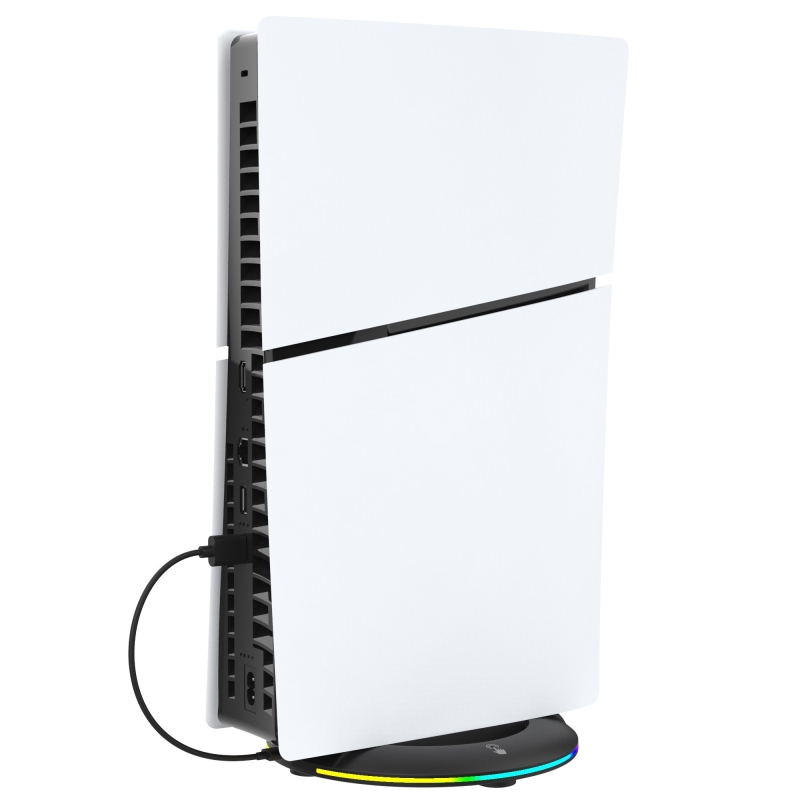 iPega P5S025S Függőleges állvány RGB-vel a PS5 Slimhez Fekete