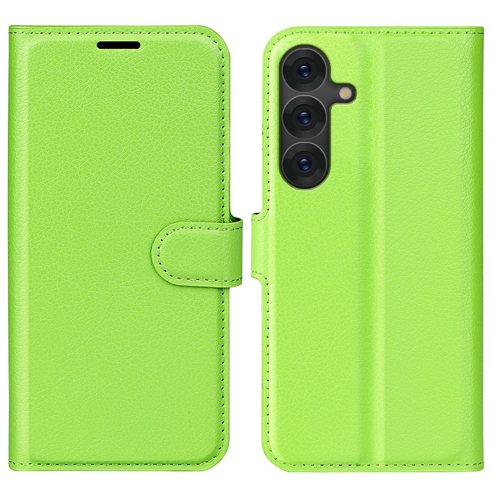 Litchi könyv tok Samsung Galaxy S25-hez - zöld