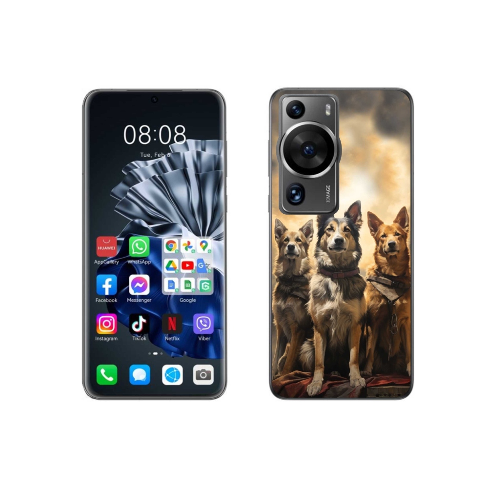 Gél borítás mmCase a Huawei P60 Pro számára - három kutya
