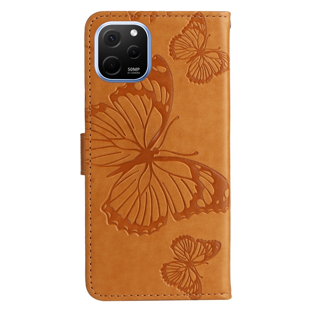 Nagy pillangó könyv tok Huawei Nova Y61-hez - sárga