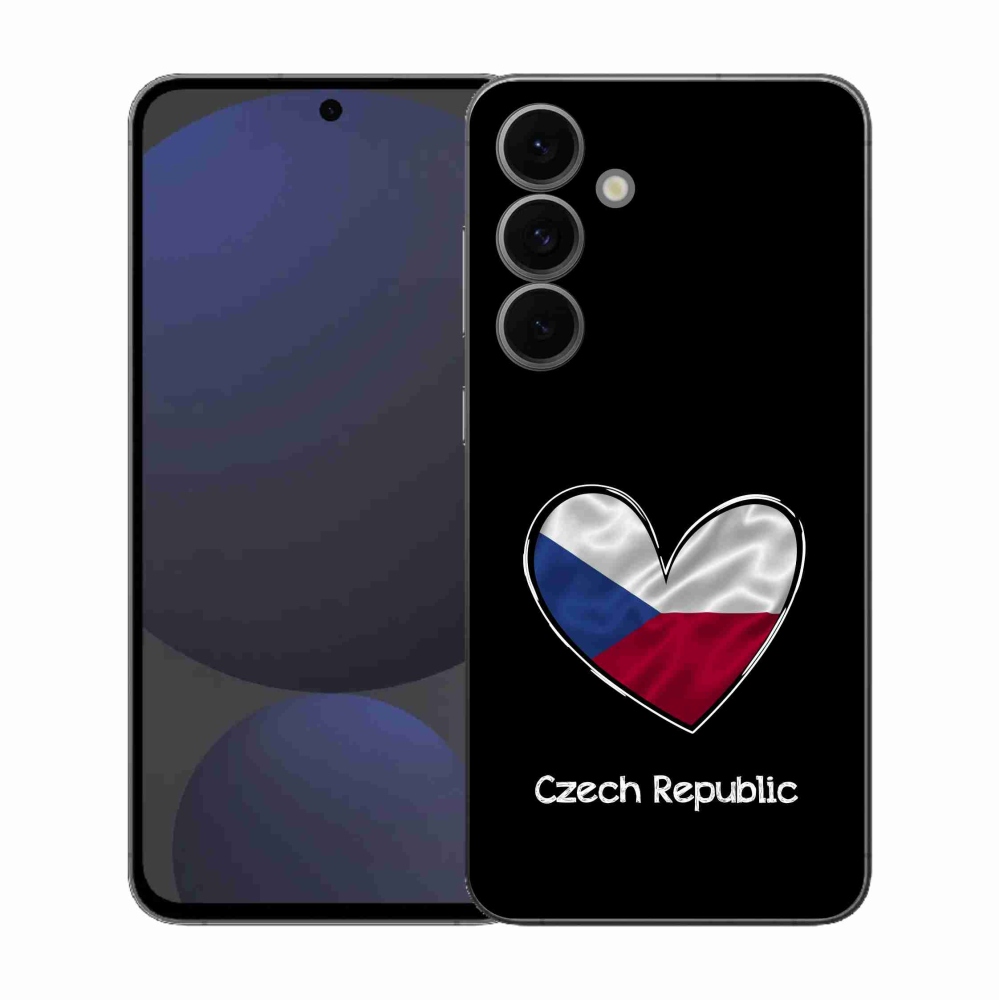 Gél védőhuzat mmCase Samsung Galaxy S25 FE - zászlós szív fekete háttérrel
