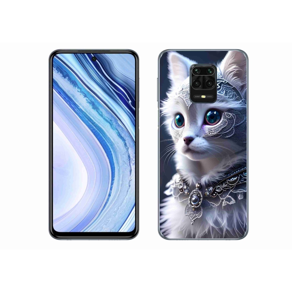 Gél borítás mmCase a Xiaomi Redmi Note 9 Pro készülékhez - fehér macska