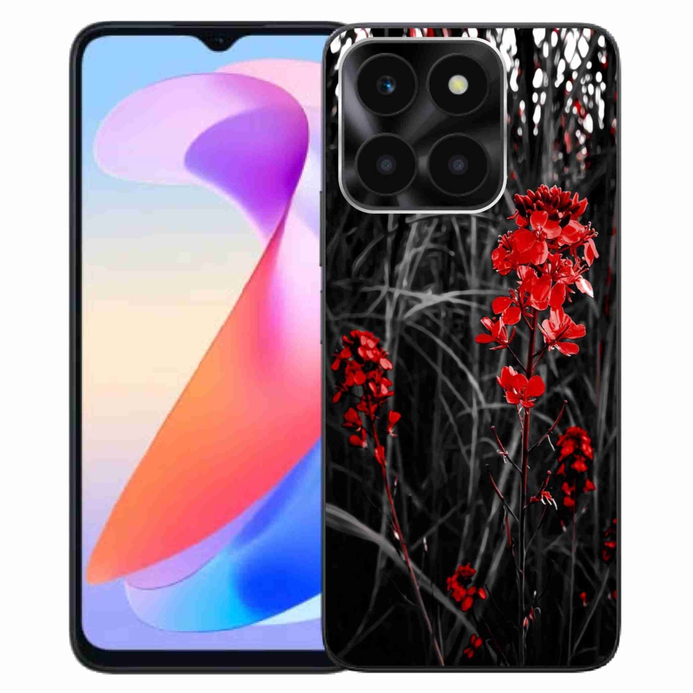 Zselés borítás mmCase a Honor X6a számára - piros növény