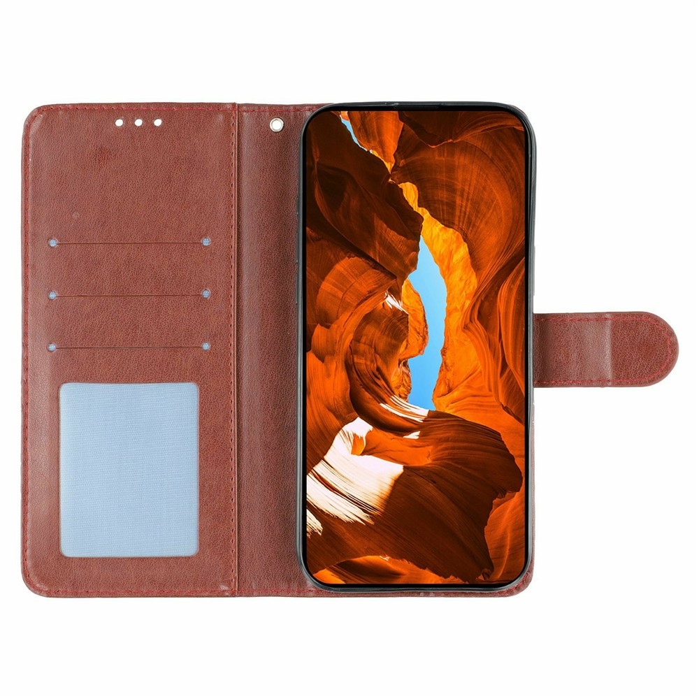 Rózsás könyv tok Xiaomi Redmi 15 5G - barna