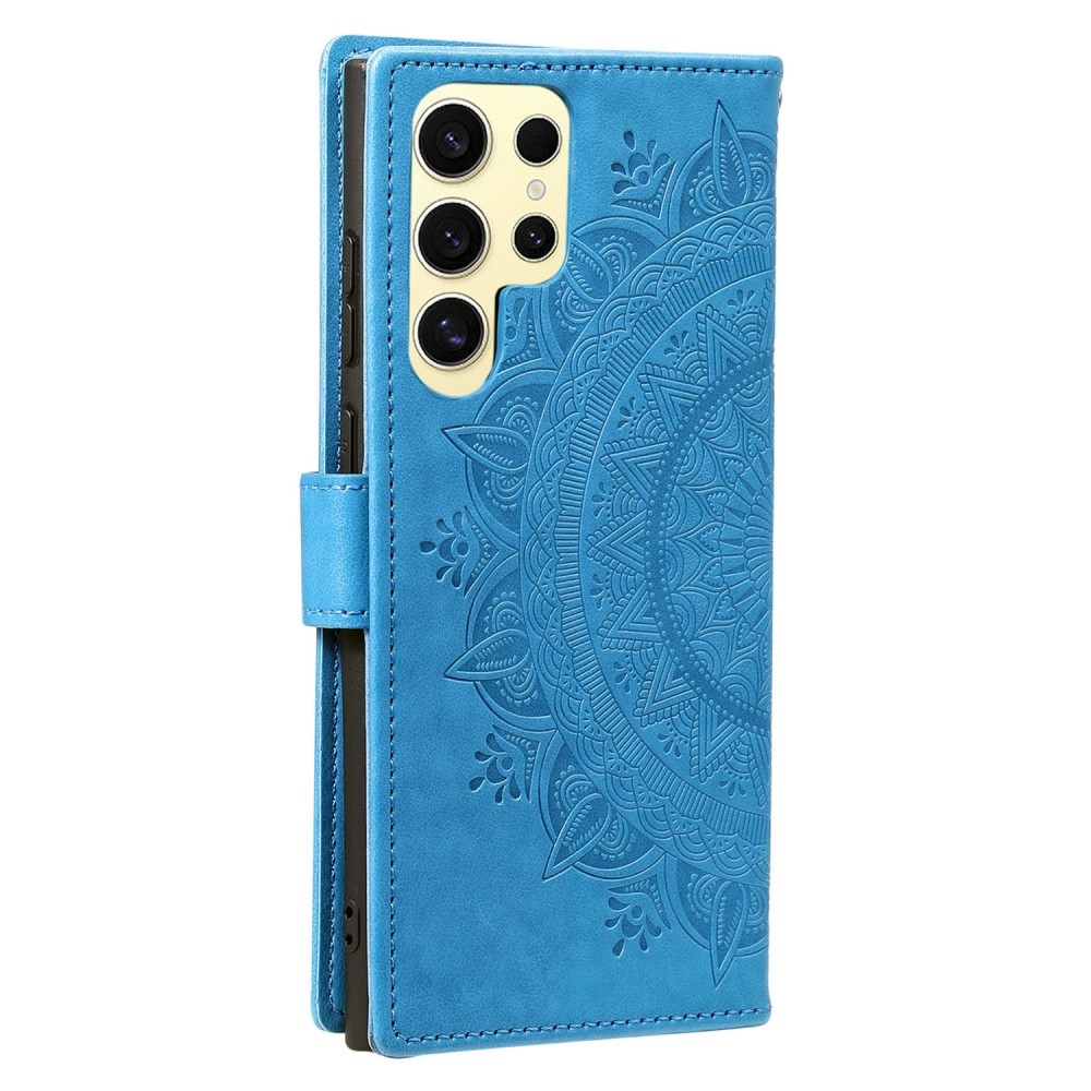 Mandala könyv tok Samsung Galaxy S25 Ultra készülékhez - kék