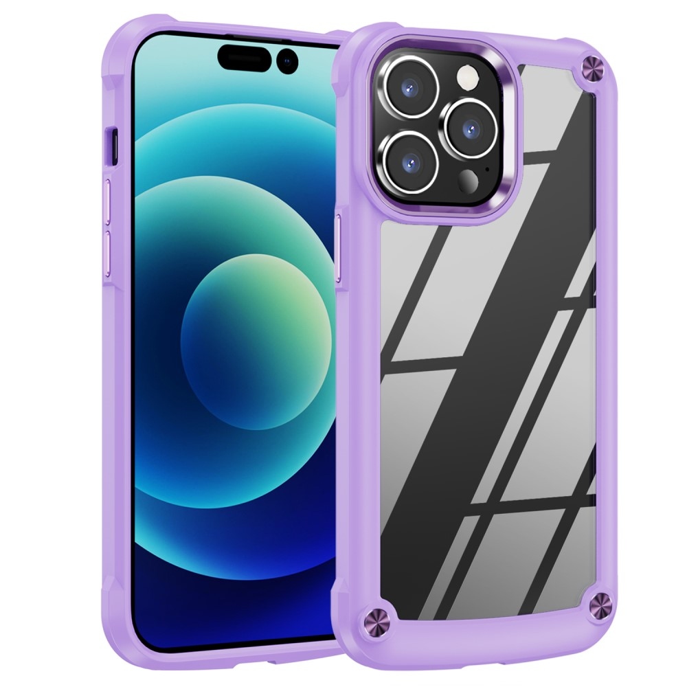 Gél tok fix hátlappal iPhone 15 Pro Max készülékhez - lila