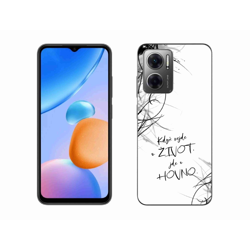 Gél borító mmCase a Xiaomi Redmi 10 5G-hez - vicces szöveg 16 fehér háttérrel