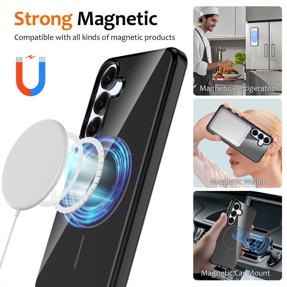 Zselés hordtáska MagSafe-val Samsung Galaxy S25 FE készülékhez - fekete