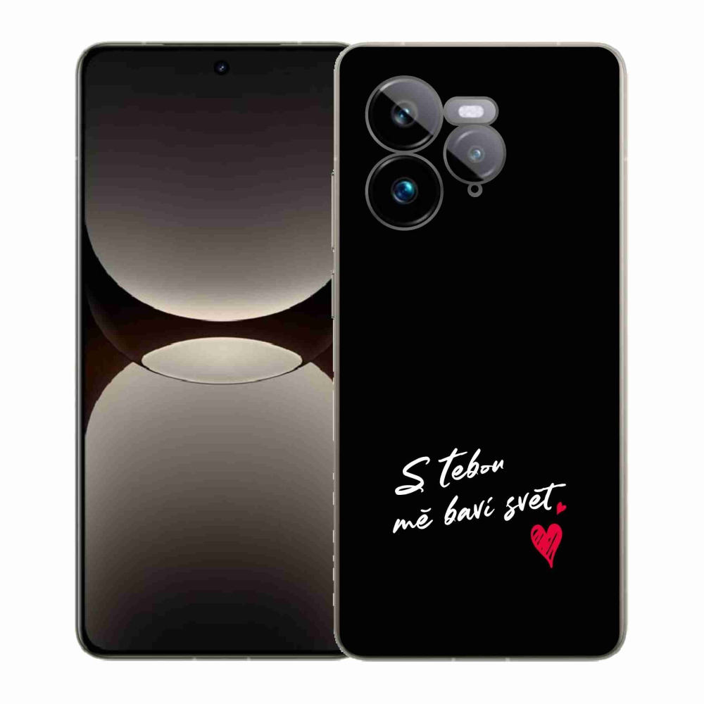 Gél borítás mmCase a Realme GT 7 Pro 5G-n - szerelmes szöveg 1 fekete háttér