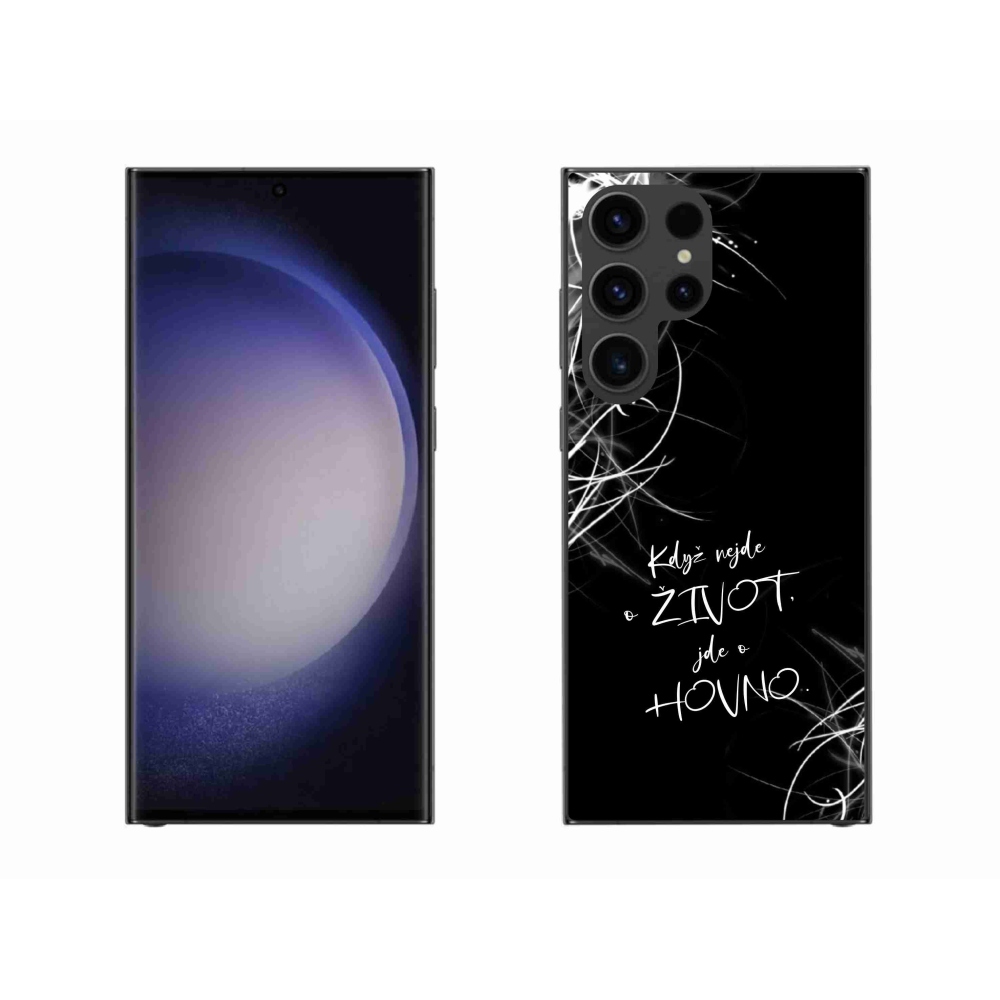 Gél borító mmCase Samsung Galaxy S23 Ultra 5G - vicces szöveg 16 fekete háttér