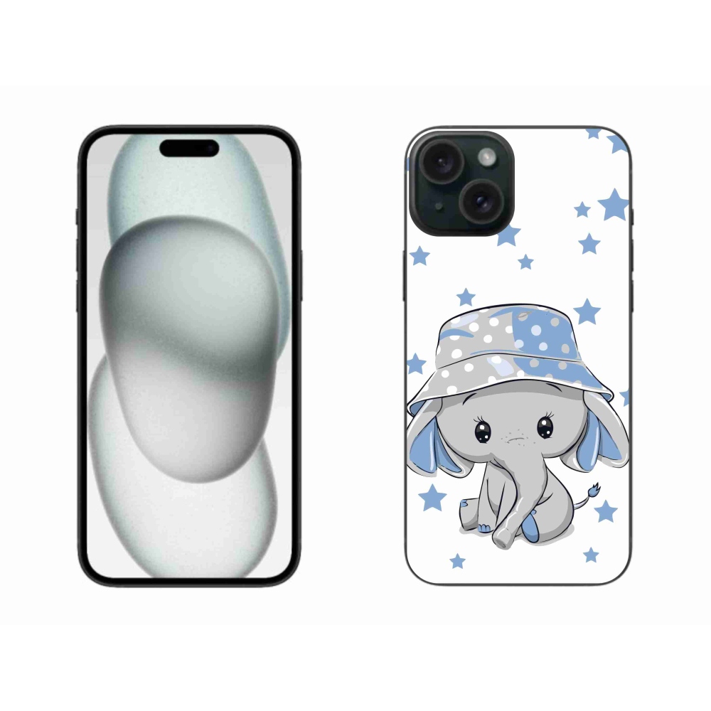 Zselés borítás mmCase iPhone 15 Plus készülékhez - kék elefánt