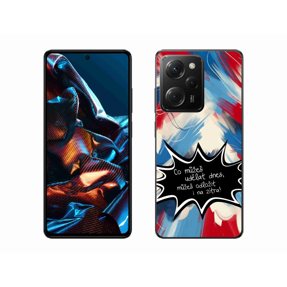 Gél borító mmCase a Xiaomi Poco X5 Pro 5G-hez - vicces szöveg 9 fekete háttér