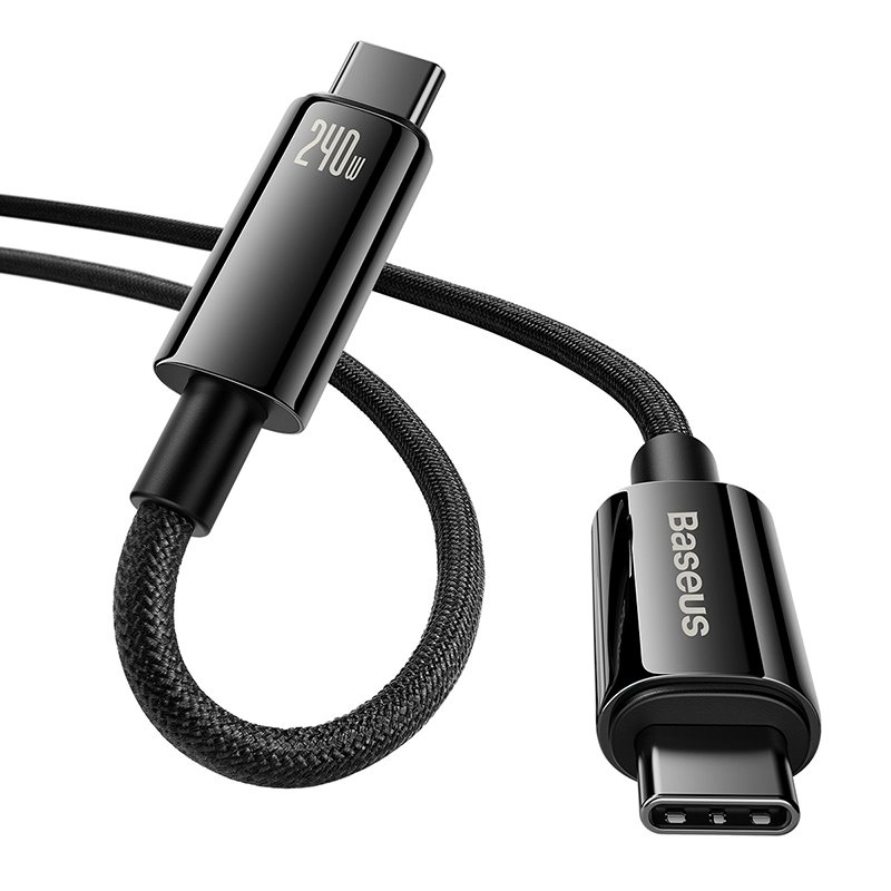 Baseus CAWJ040001 Tungsten Gold gyors töltő kábel USB-C - USB-C 240W 1m fekete
