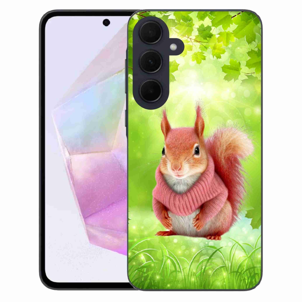 Zselés borítás mmCase Samsung Galaxy A35 5G - mókus pulóverben