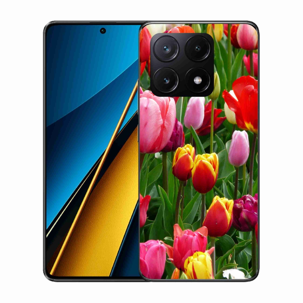 Gél borítás mmCase a Xiaomi Poco X6 Pro 5G számára - tulipánok