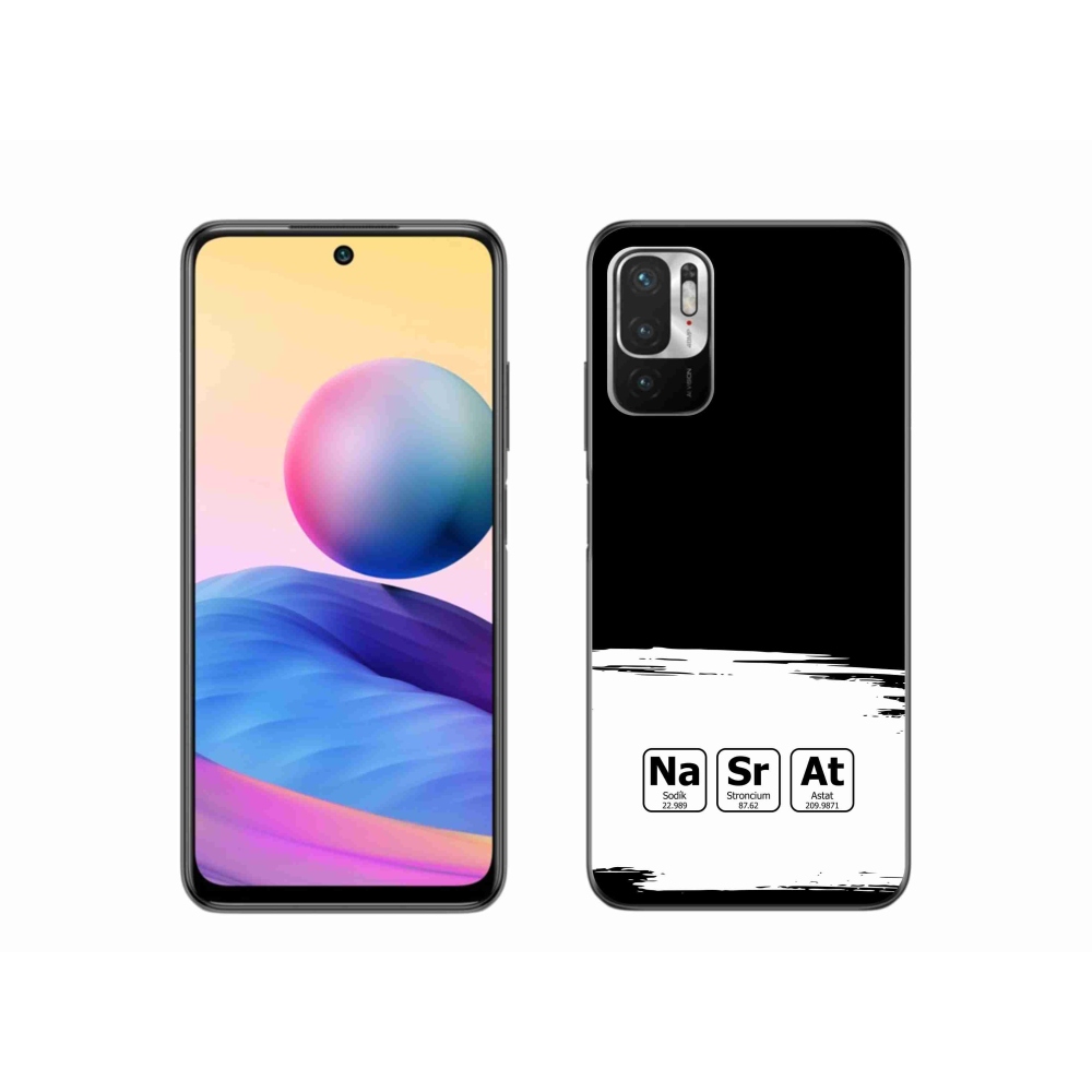 Gél borító mmCase a Xiaomi Redmi Note 10 5G-hez - kémiai elemek fehér és fekete háttérrel
