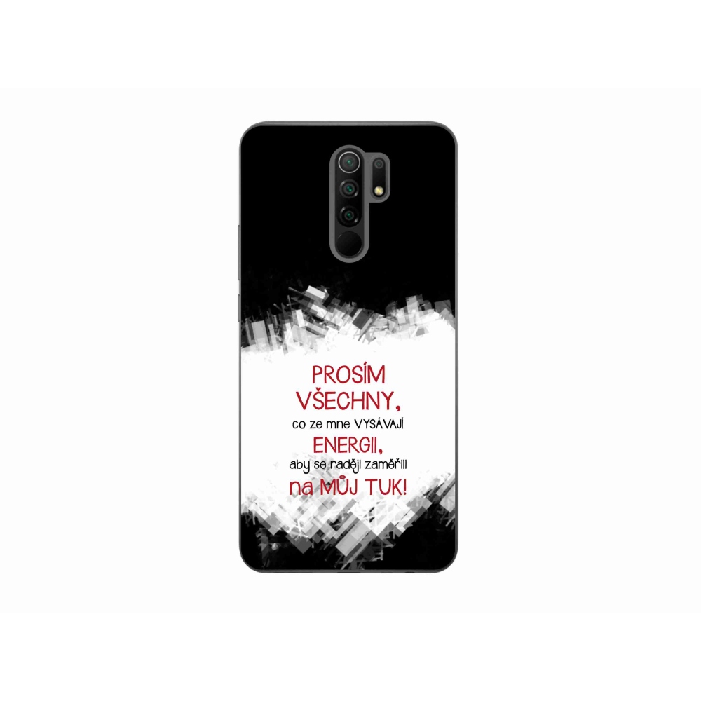 Gél borító mmCase a Xiaomi Redmi 9-hez - vicces szöveg 1 piros