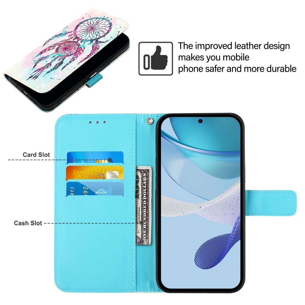 Patte könyv tok Samsung Galaxy M55 5G-hez - színes álomfogó