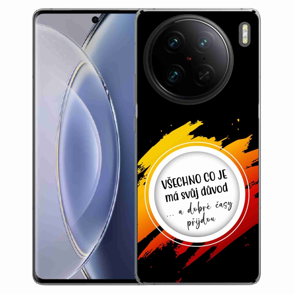Gél borítás mmCase a Vivo X90 Pro készülékre - Idézet 3 fekete háttér