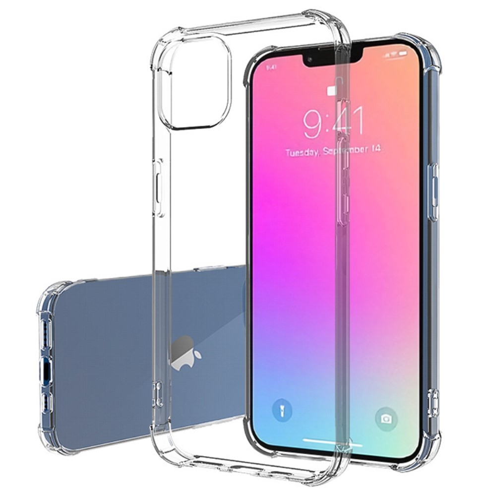 Átlátszó zselés tok megerősített sarkokkal iPhone 15 Plus készülékhez - átlátszó