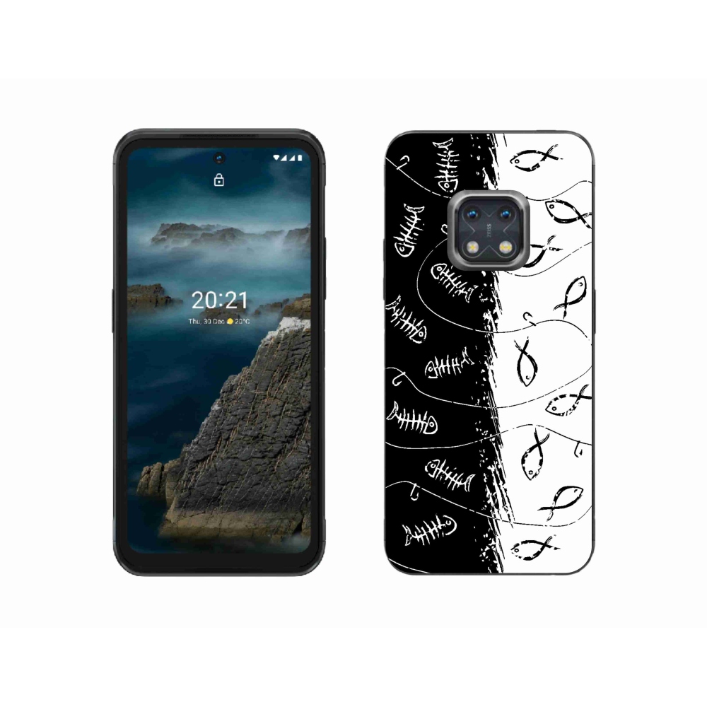Zselés borító mmCase a Nokia XR20 készülékhez - csontvázak és halak