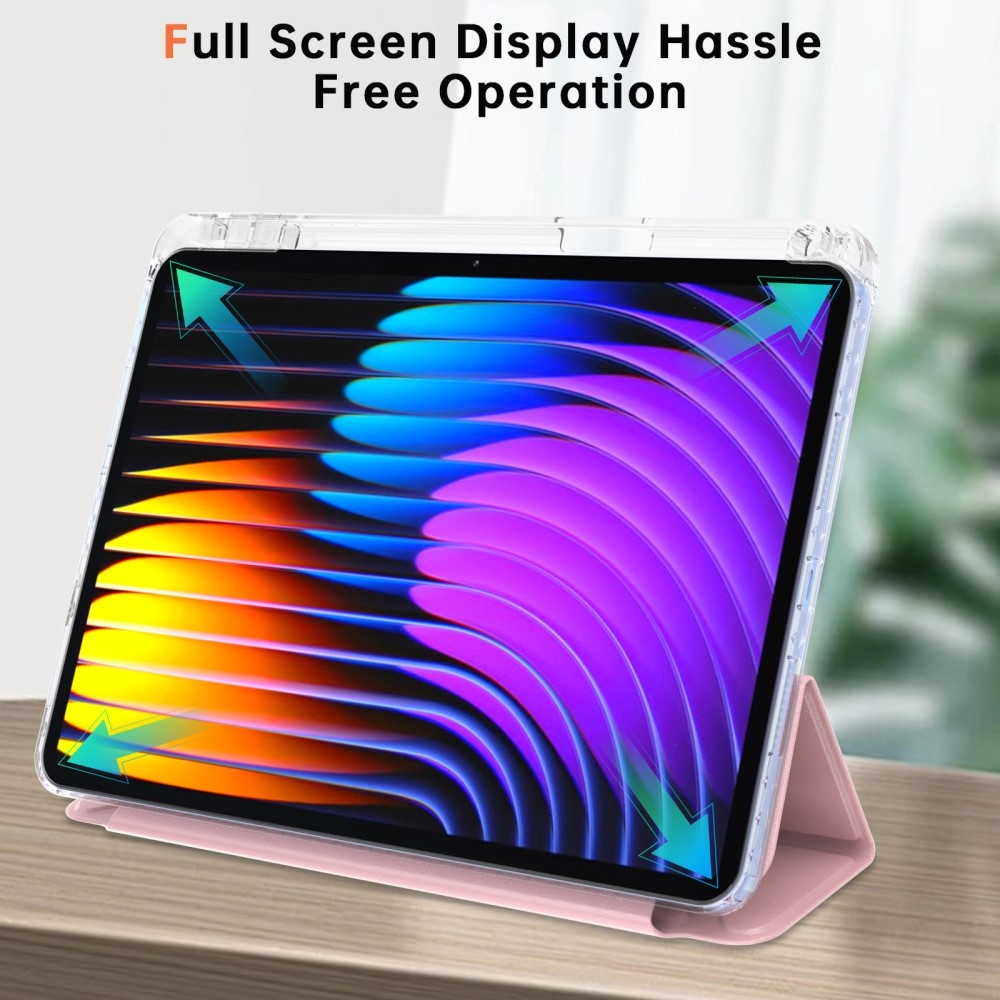 Origami intelligens pozicionáló tok Xiaomi Pad 7/7 Pro táblagéphez - rózsaszín
