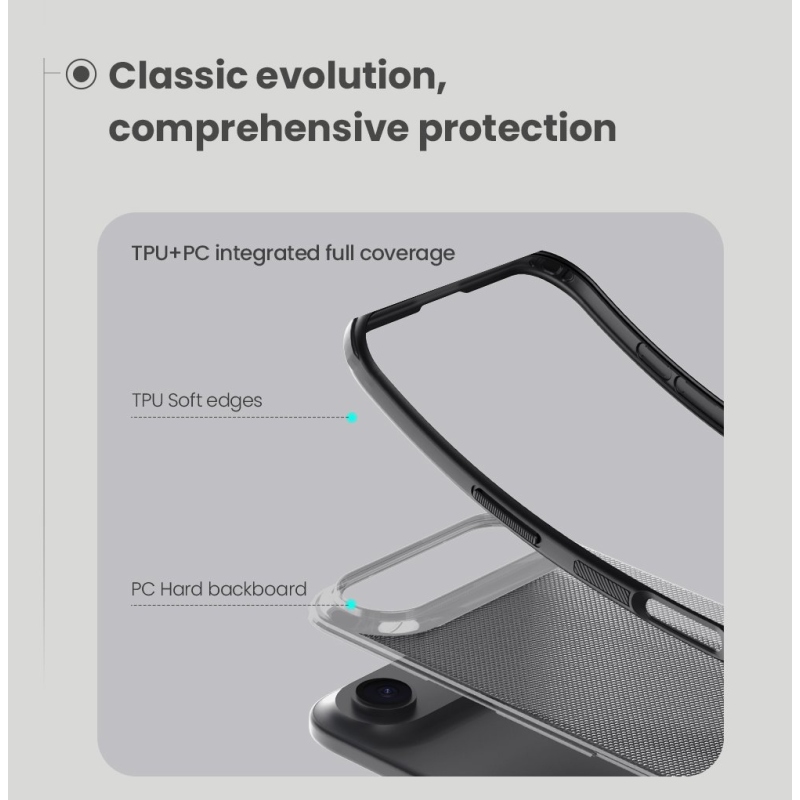 Nillkin Super Frosted PRO hátlap az Apple iPhone Air készülékhez Átlátszó fekete