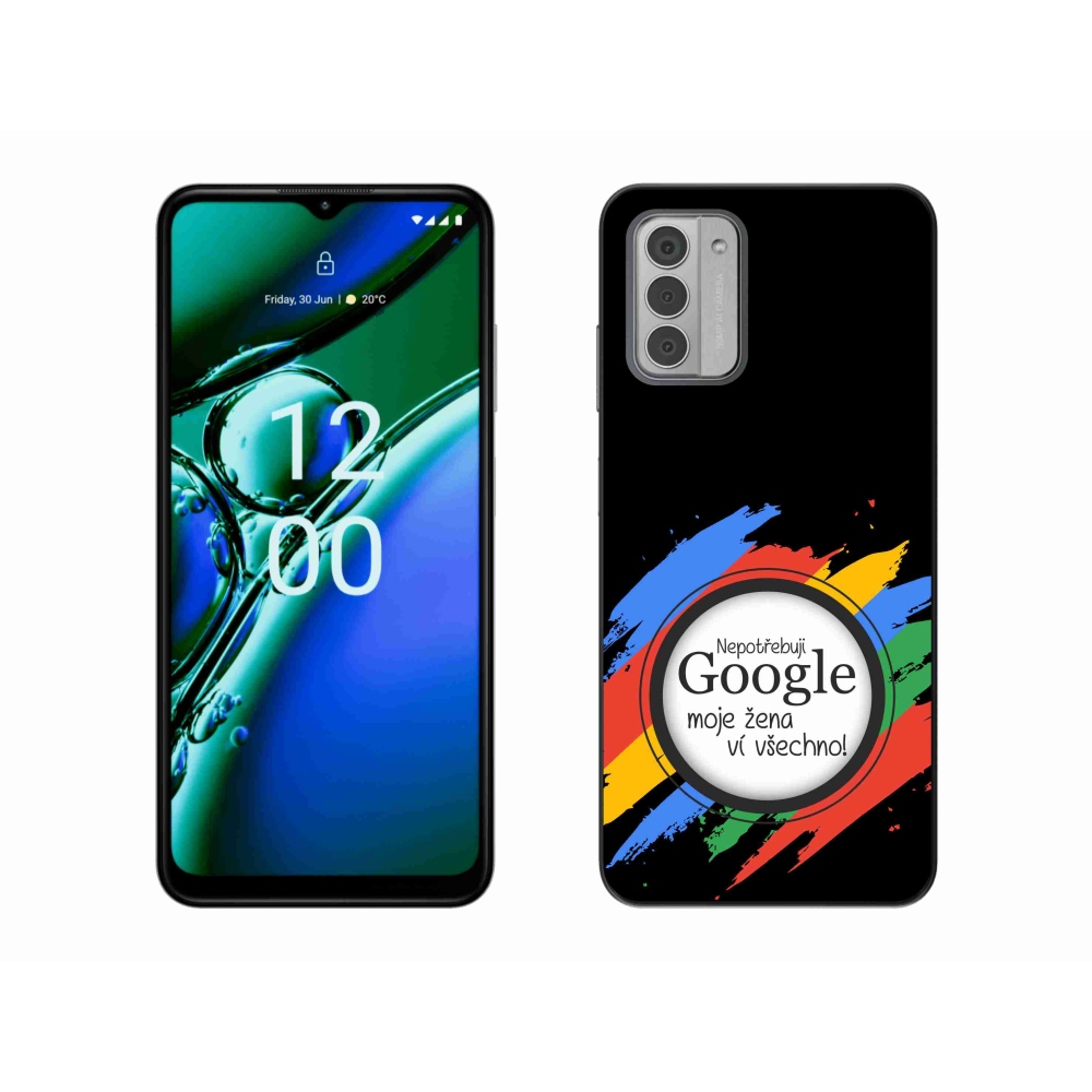Zselés borítás mmCase a Nokia G42 készülékhez - a nő mindent tud fekete háttérrel