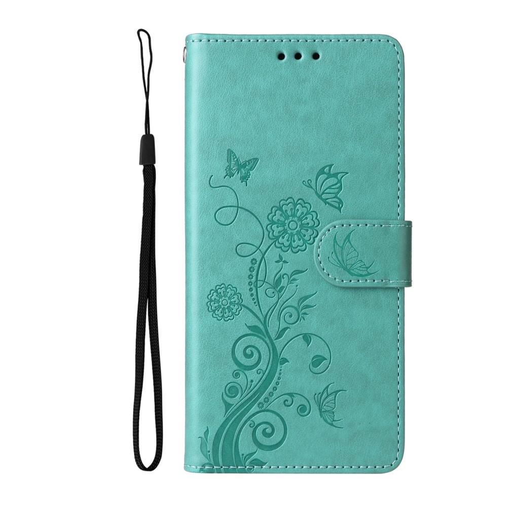 Virágos könyves tok Xiaomi Redmi A5 (173.45x79.35x8.45mm) - teáskék színben