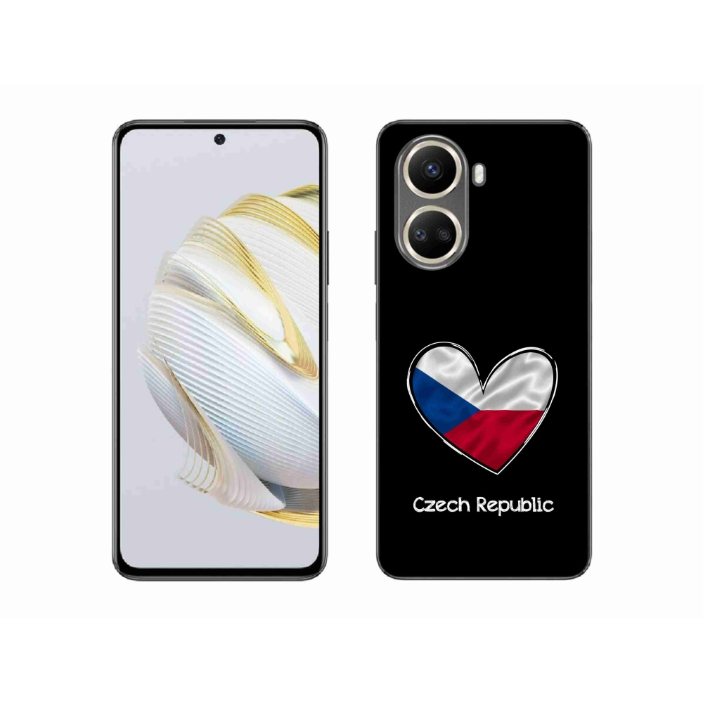 Gél borító mmCase a Huawei Nova 10 SE - zászló szív fekete háttérrel