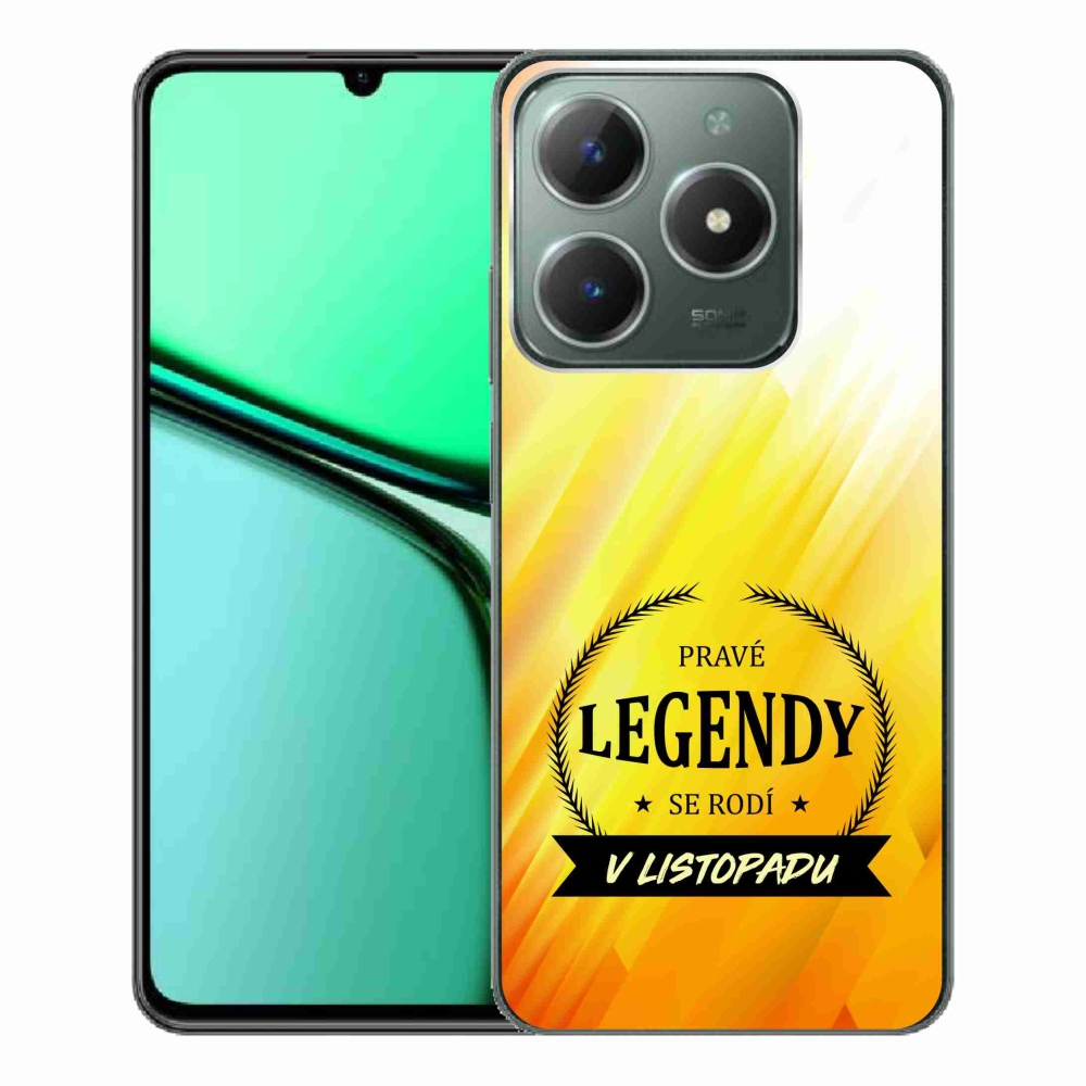 Gél borítás mmCase a Realme C61 készülékre - Legendák novemberben sárga háttérrel
