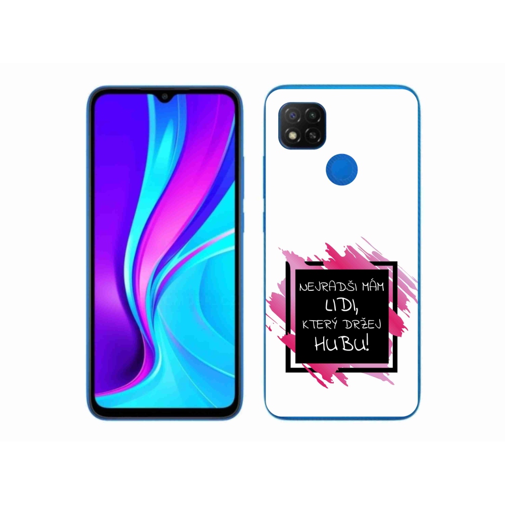 Gél borító mmCase a Xiaomi Redmi 9C-hez - vicces szöveg 7 fekete és fehér háttérrel