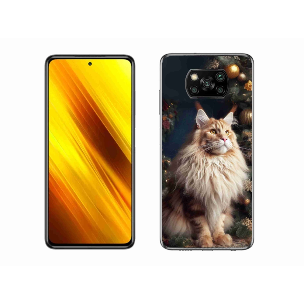Gél borítás mmCase a Xiaomi Poco X3 Pro számára - macska a fánál