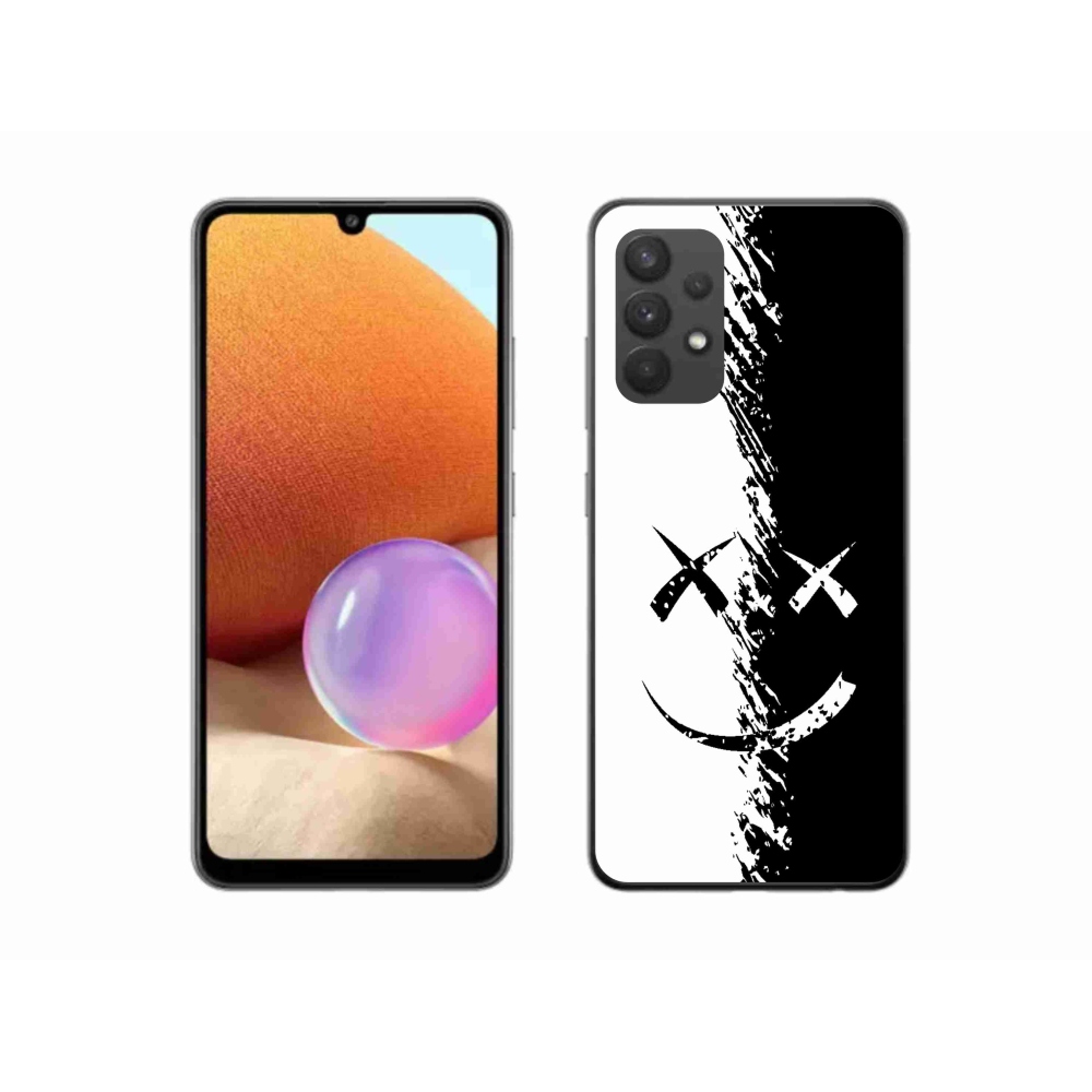Gél borító mmCase Samsung Galaxy A32 4G - fekete-fehér smiley