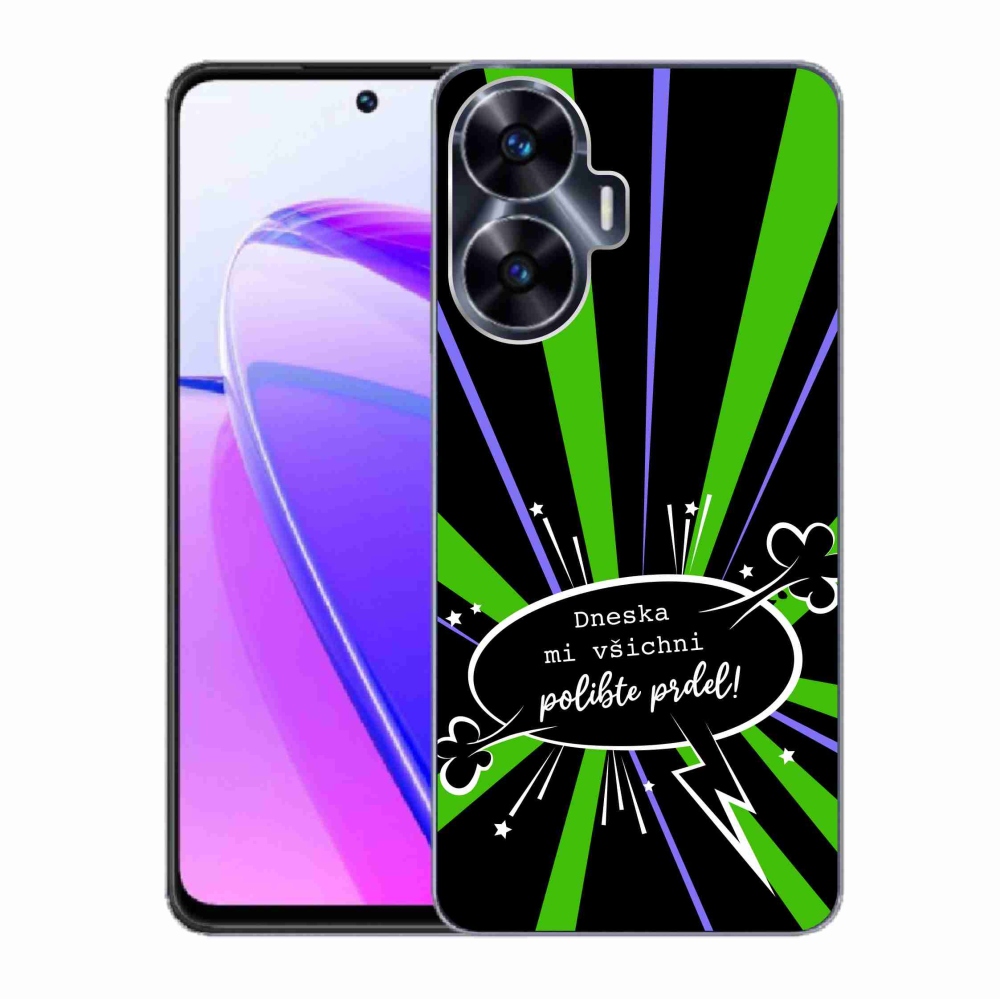Gél borító mmCase a Realme C55 készülékhez - vicces szöveg 15 fekete háttér