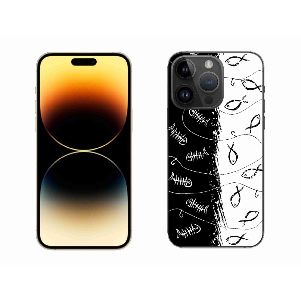 Zselés borítás mmCase iPhone 14 Pro Max készülékhez - csontvázak és halak