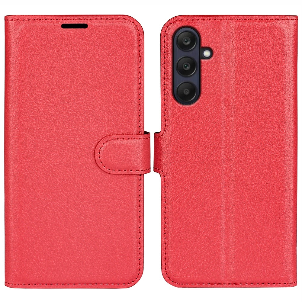 Litchi könyv tok Samsung Galaxy A26 5G - piros