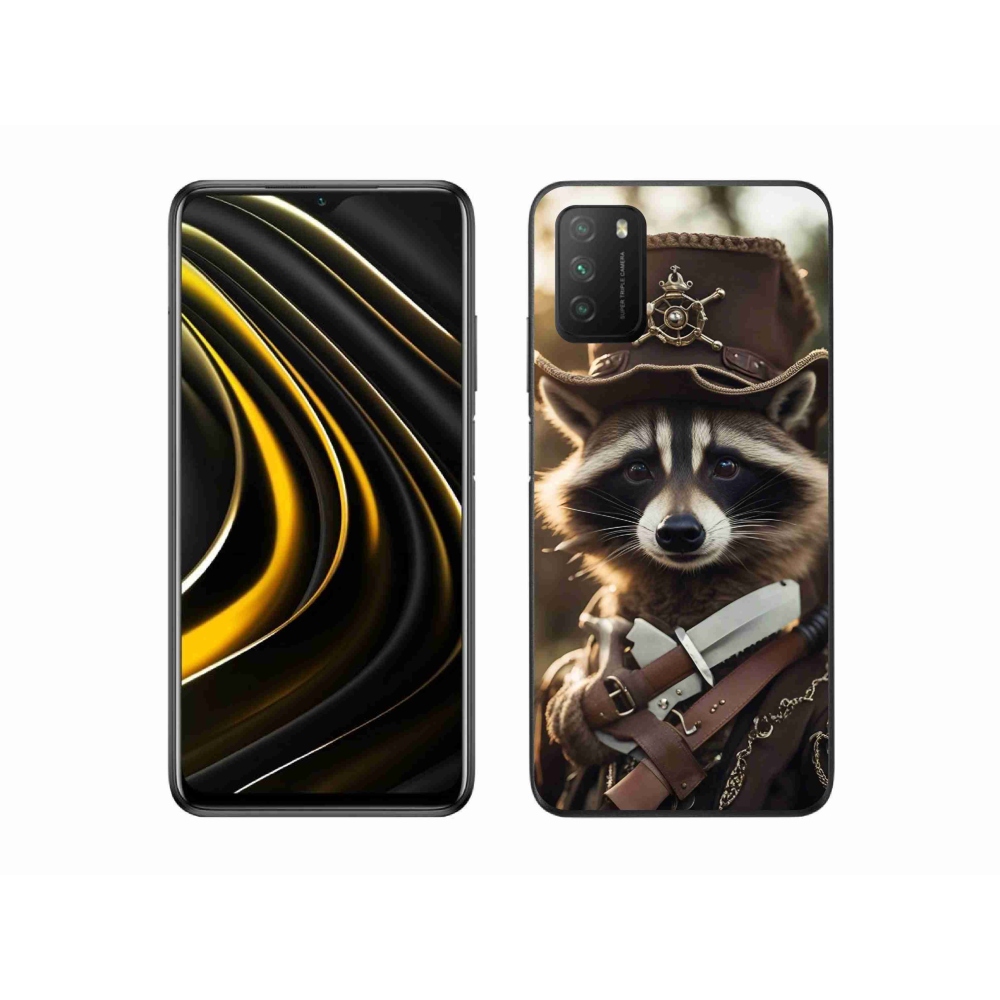 Gél borító mmCase a Xiaomi Poco M3-hoz - mosómedve egyenruhában