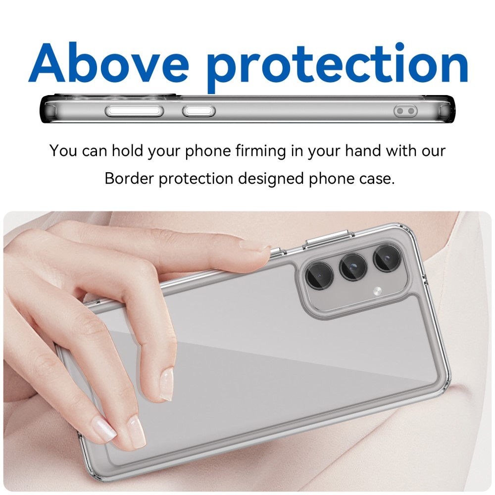 Gél tok kemény hátlappal a Samsung Galaxy M55 5G készülékhez - átlátszó