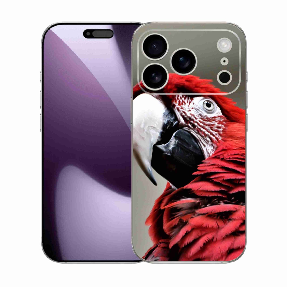 Zselés borítás mmCase iPhone 17 Pro készülékhez - papagáj ara piros