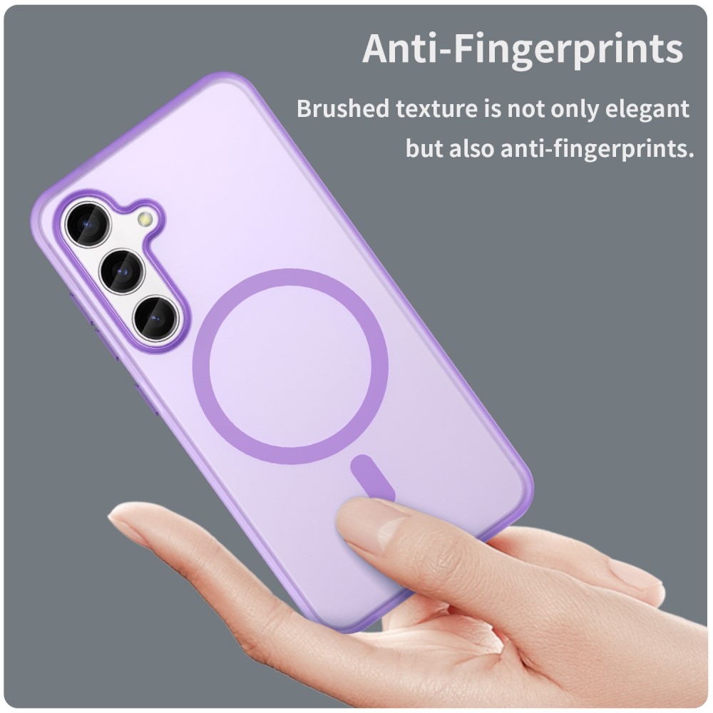 Frost zselés tok MagSafe támogatással Samsung Galaxy S24+/S25+ készülékhez - sötétlila