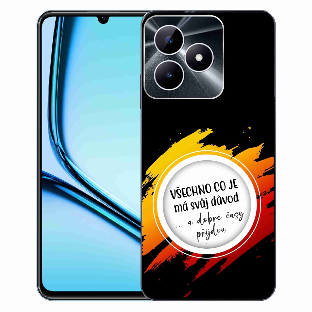 Zselés borító mmCase a Realme Note 50 készülékhez - idézet 3 fekete háttér