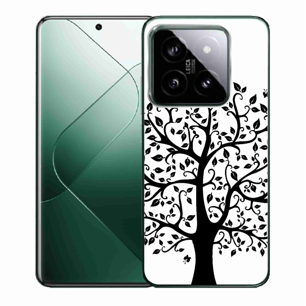 Gél borítás mmCase a Xiaomi 14 - fekete-fehér fa számára