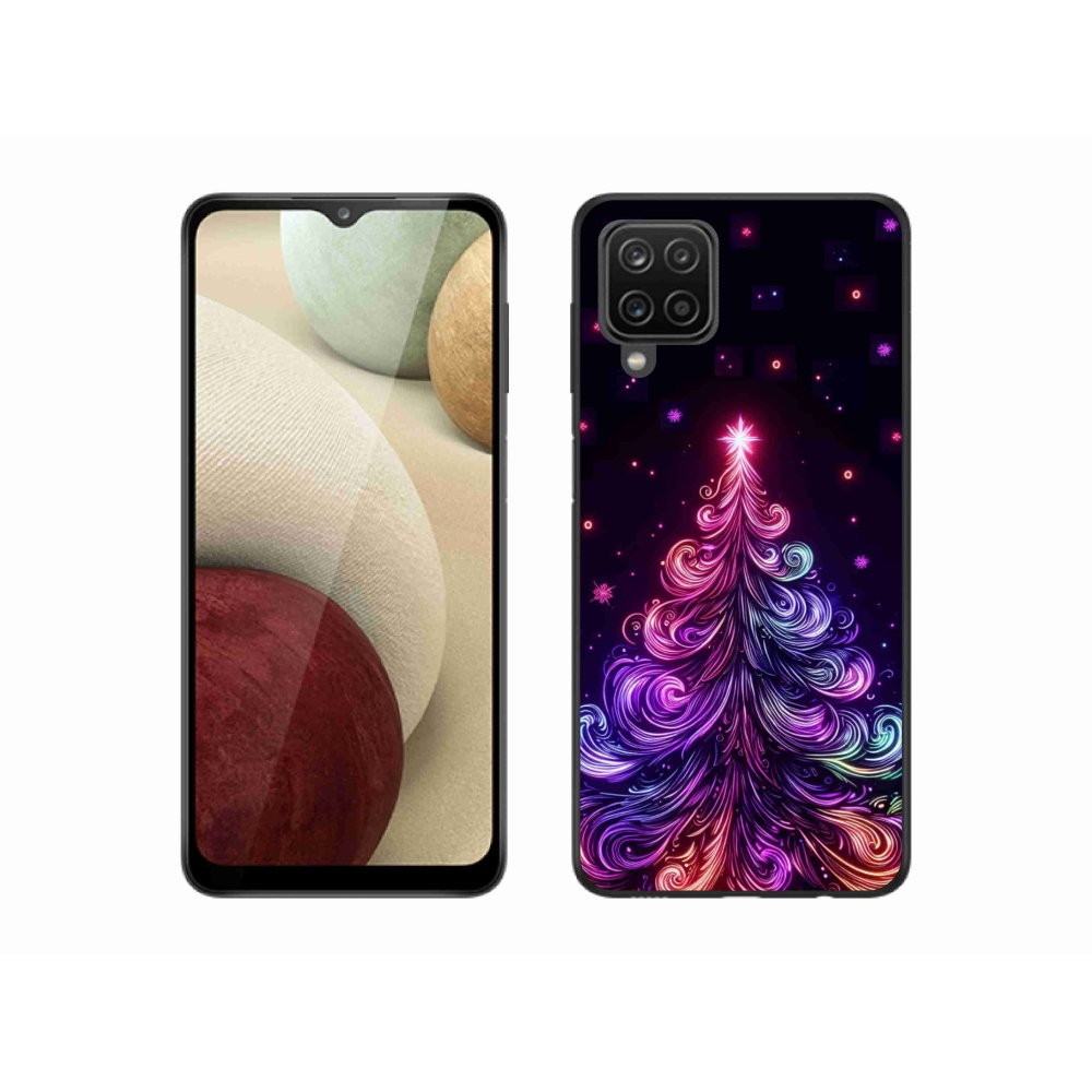 Gél borítás mmCase Samsung Galaxy A12 készülékhez - neon karácsonyfa 1