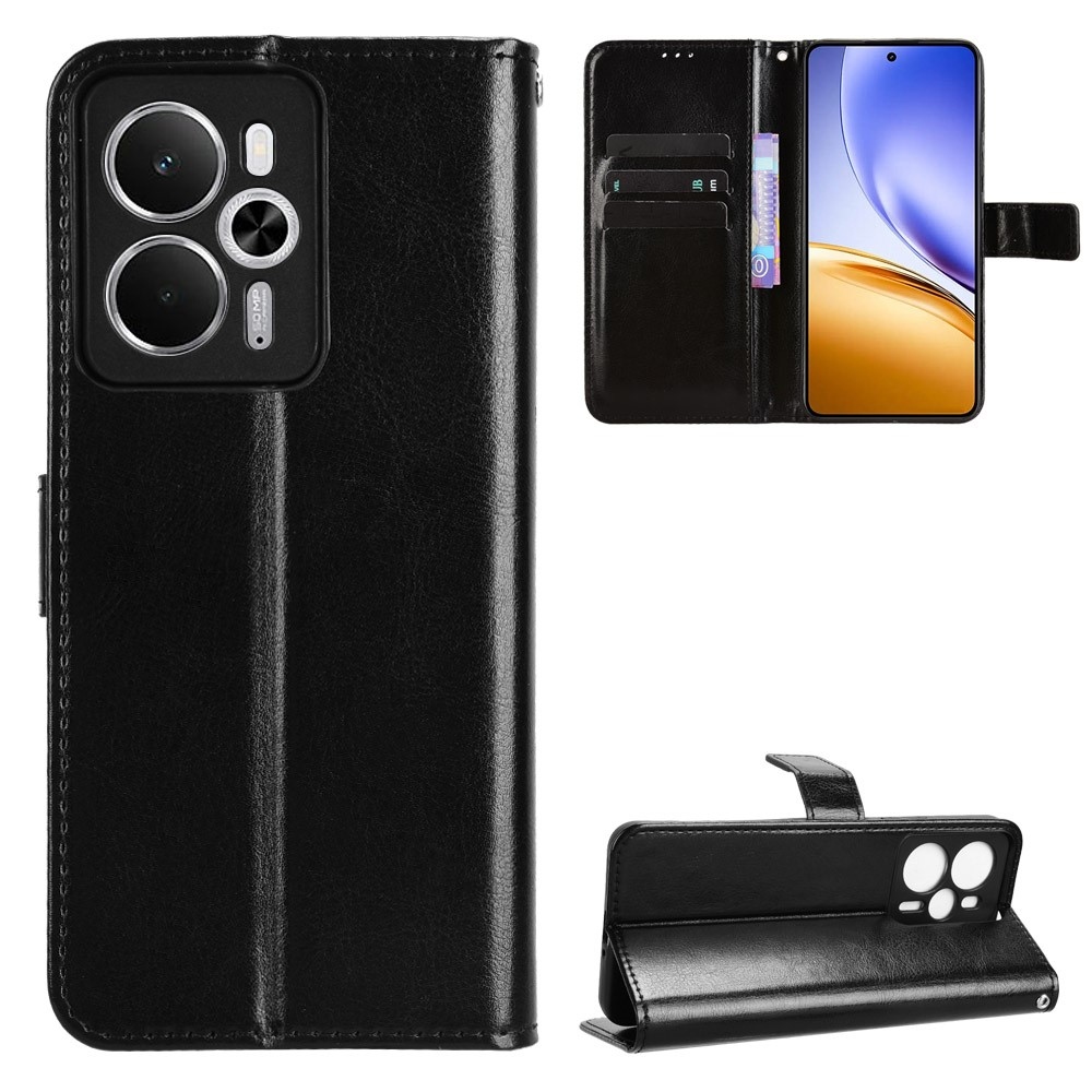 Őrült könyvtáska a Realme 14 5G/14T 5G számára - fekete